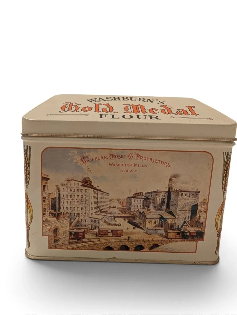 VINTAGE Gold Medal Recipe Box Decorative Flour Logo Tin Minnesota Collectable